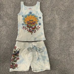 Kids designer light blue short set